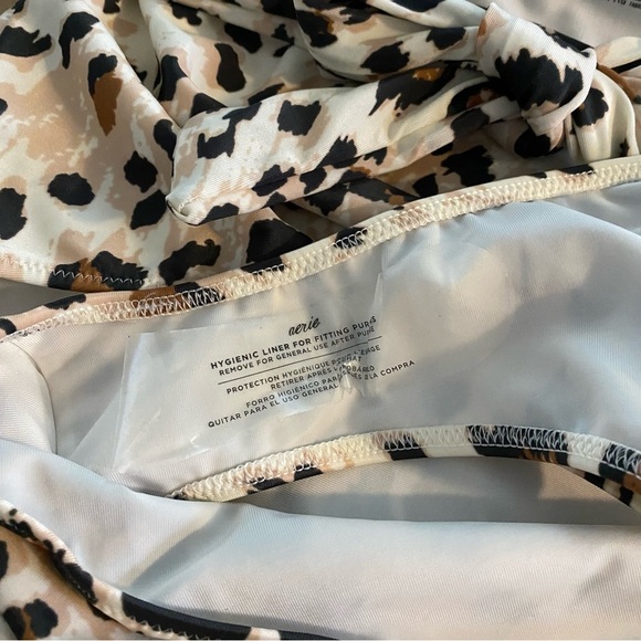 AERIE Leopard Print Wrap One-Piece Swimsuit XXL Full Coverage V-Neck Cut-Out NWT - Picture 10 of 16